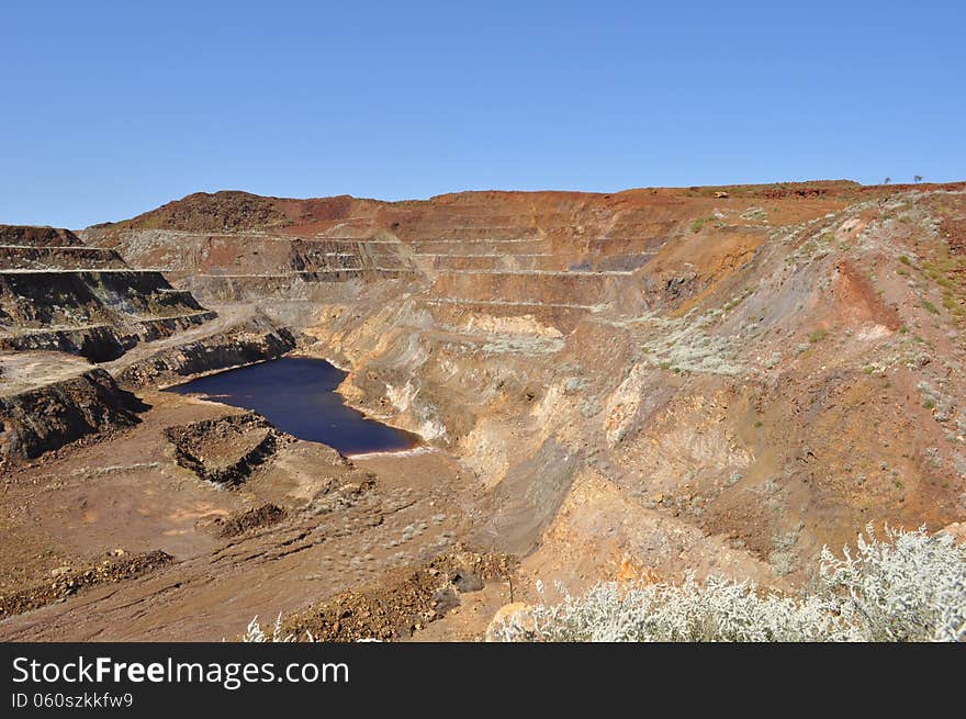 Water in abandend Open pit mine. Water in abandend Open pit mine