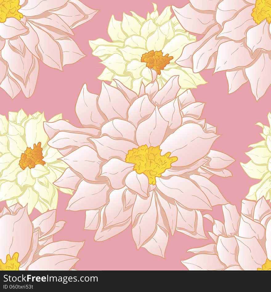 Vector seamless background with flowers. Vector seamless background with flowers