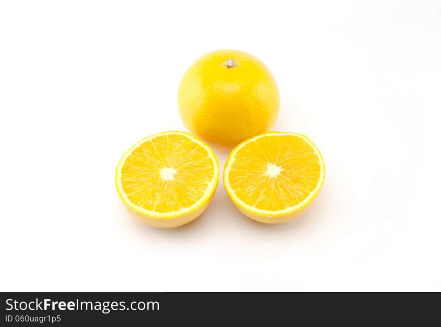 Orange fruit isolated on white background