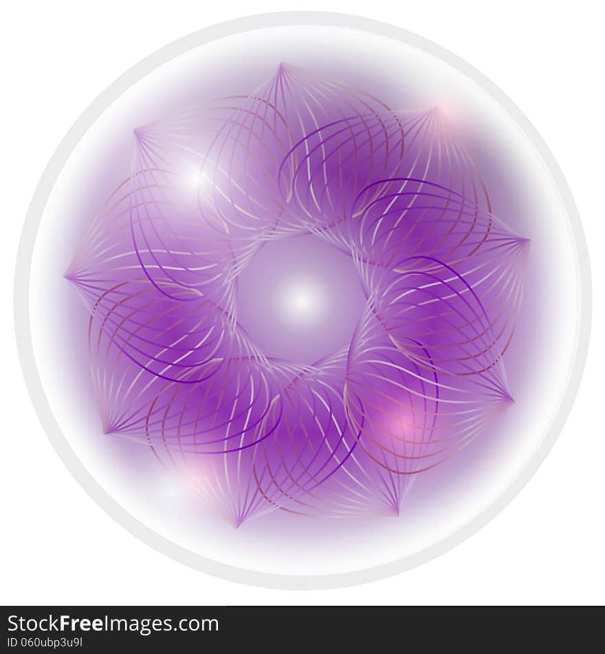 Violet abstract flower with rays