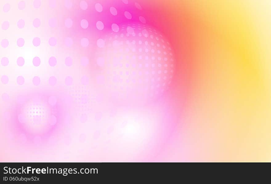 Pink and yellow abstract background with points