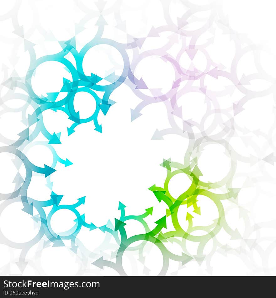 Abstract background with colored arrows