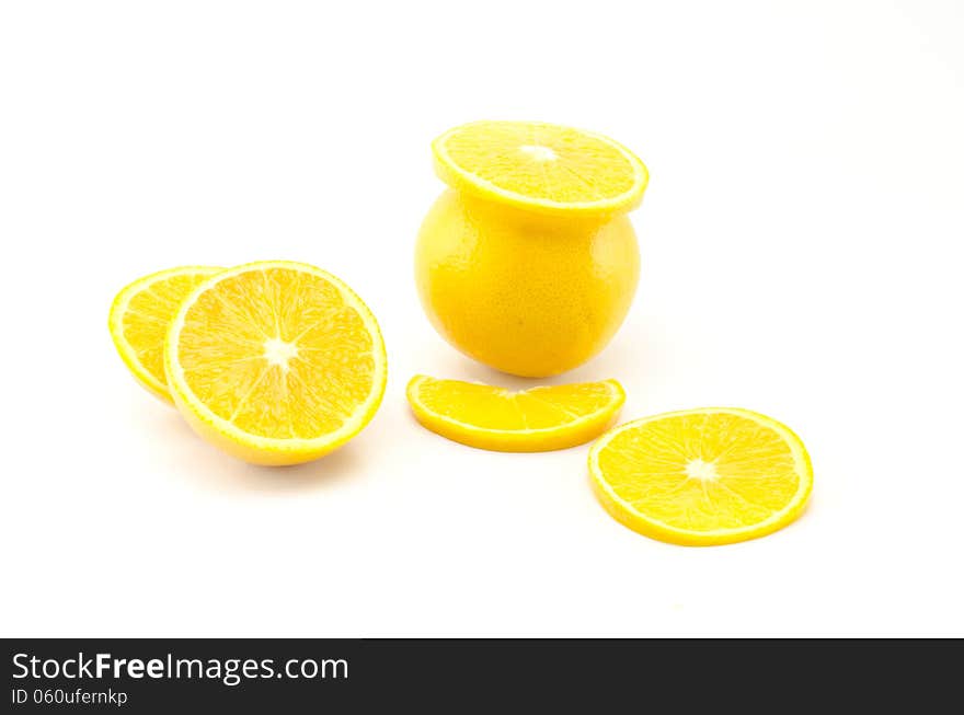 Orange fruit isolated on white