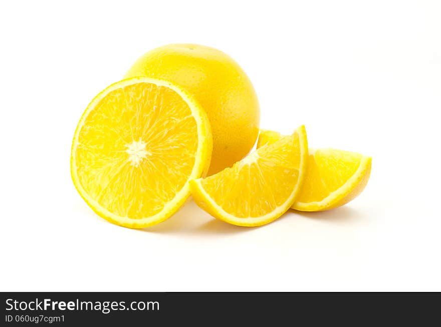 Orange fruit isolated on white background