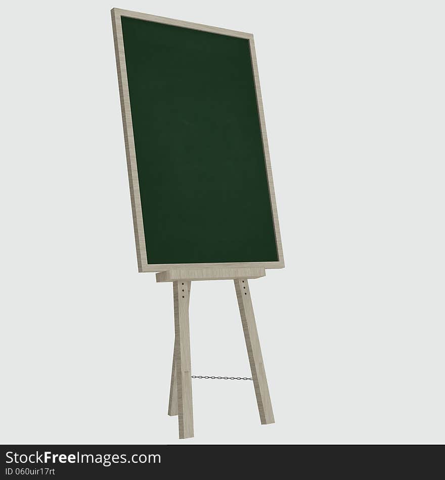 Empty Blank Green Chalkboard