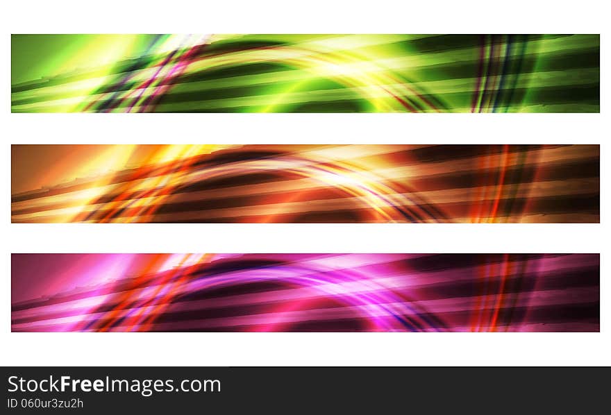 Set of three vector banner