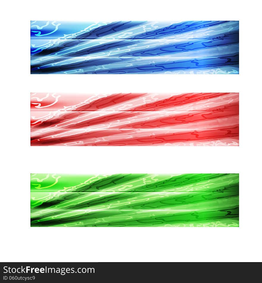 Set of three abstract banner