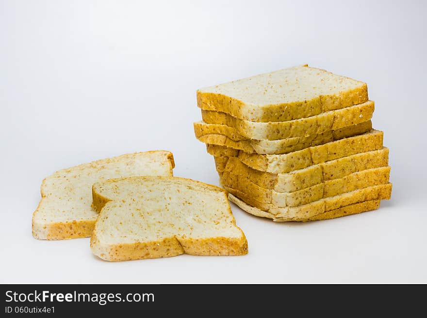 Picture of Whole wheat Bread on white background