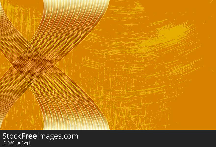 Yellow abstract background witj ornament