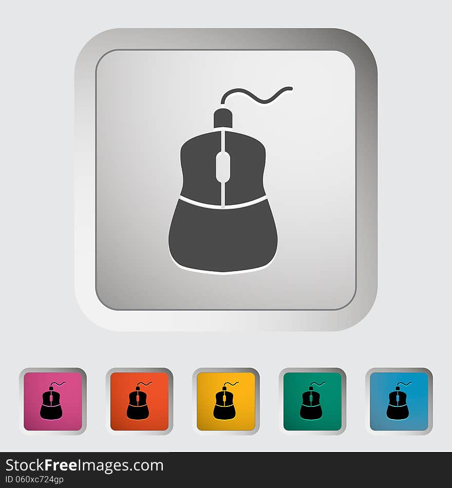 Computer Mouse. Single icon. Vector illustration.