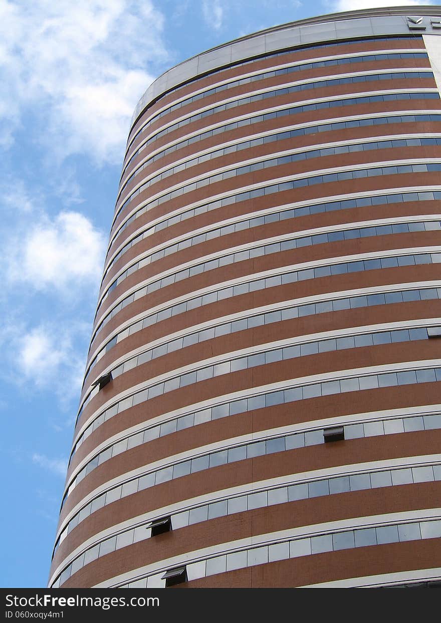 Modern office building in Brazil from linferior lens perspective