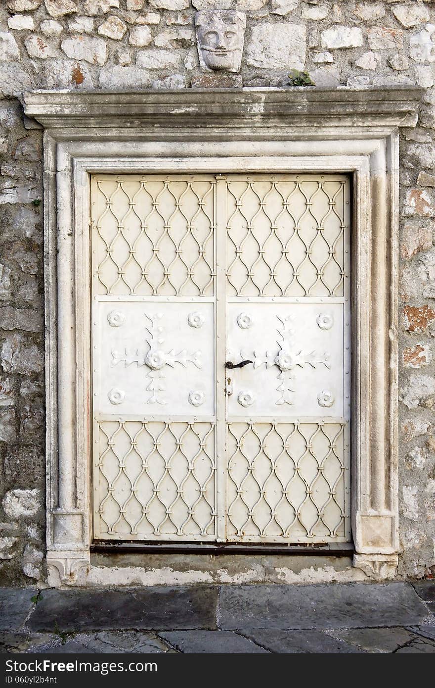 Old white doors