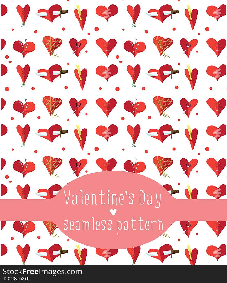 Valentine's Day seamless pattern with humorous concept. Valentine's Day seamless pattern with humorous concept.