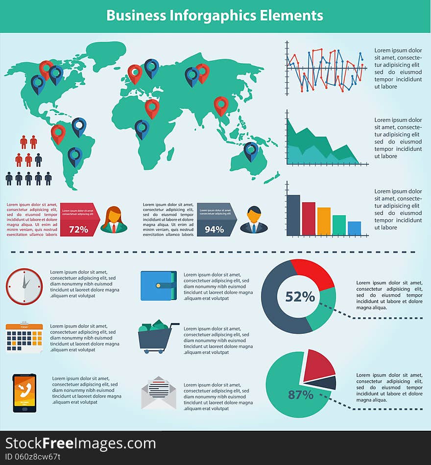 Business infographic flat design. Vector illustration