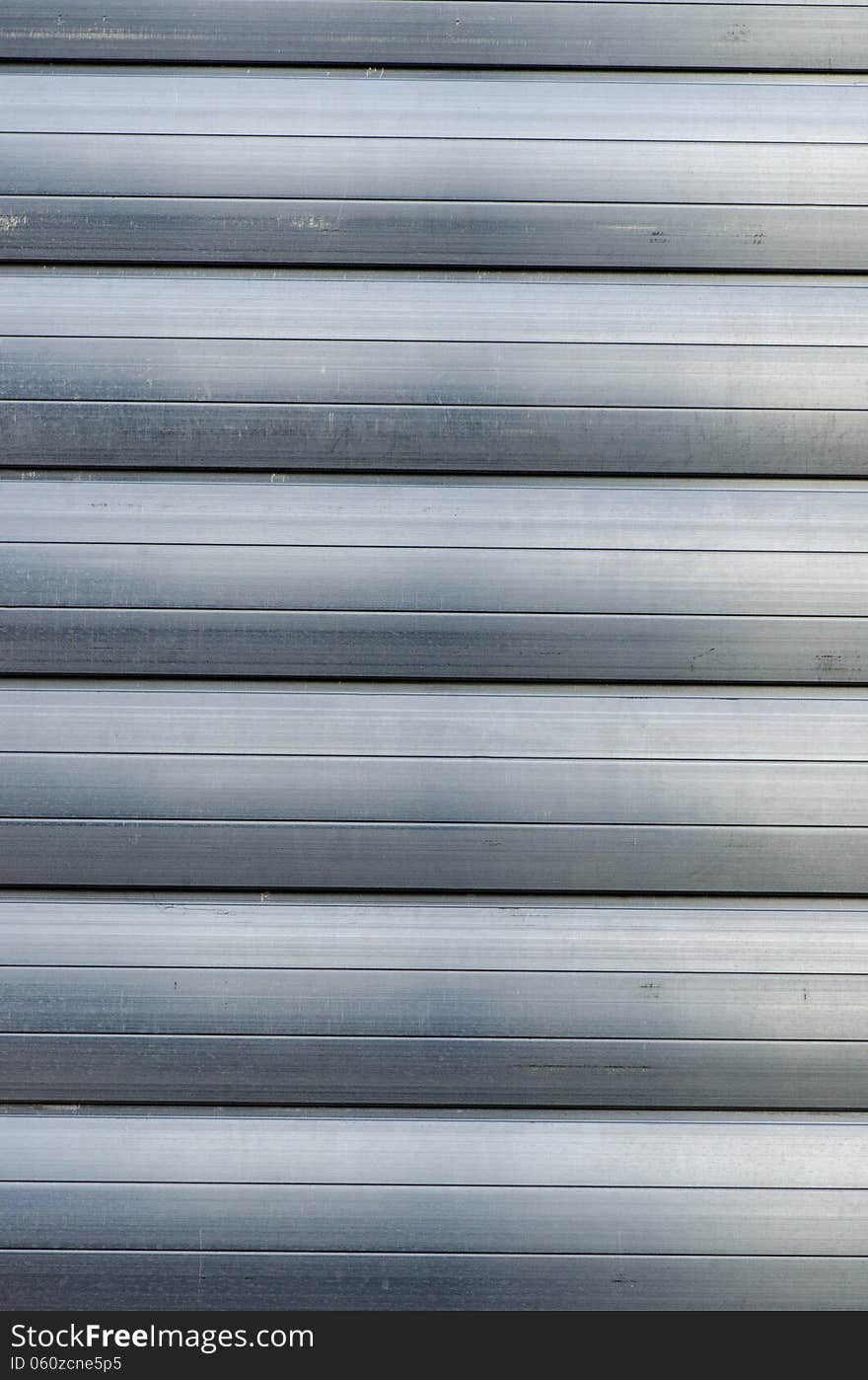 Detail of a metallic texture of a lorry cargo compartment door