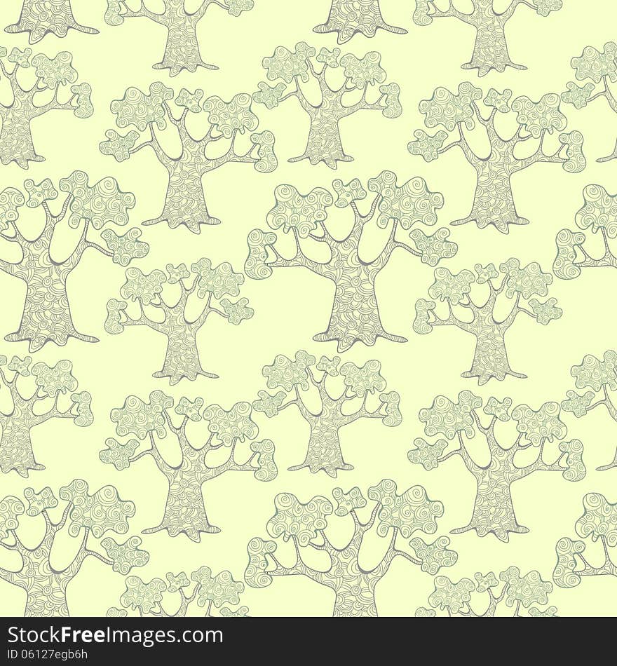 Seamless background with trees