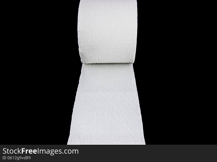 White toilet paper roll