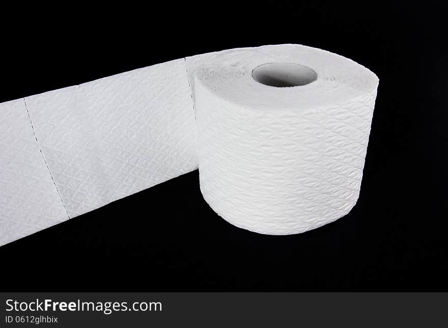 White toilet paper roll