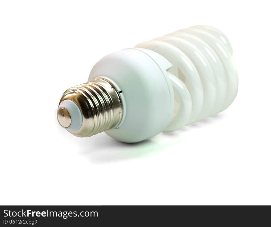 Energy saving light bulb on isolated background. Energy saving light bulb on isolated background