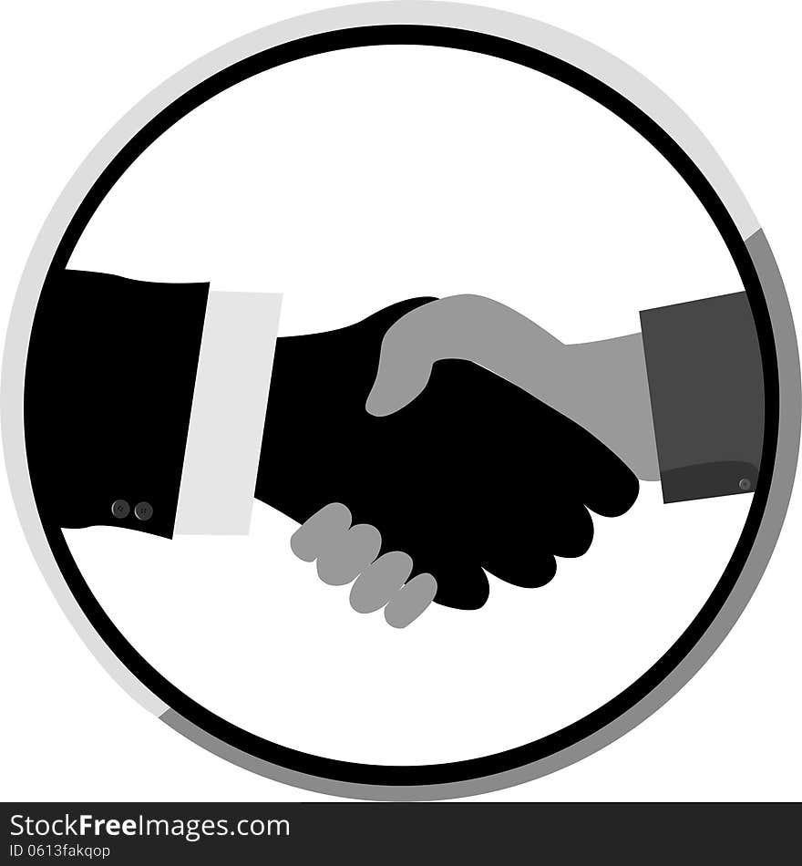 Handshake isolated on white background