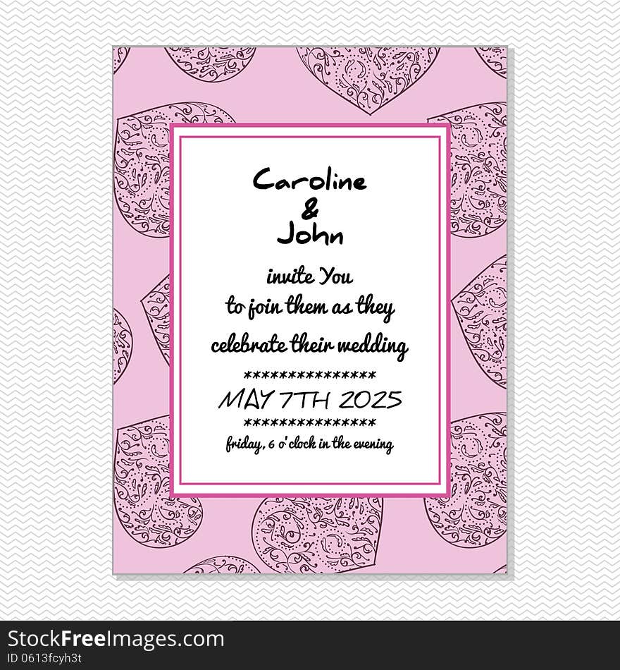 Wedding card or invitation with abstract floral background