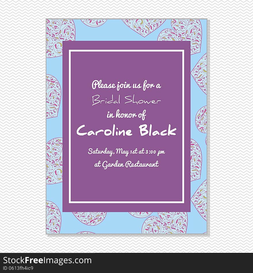 Wedding card or invitation with abstract floral background