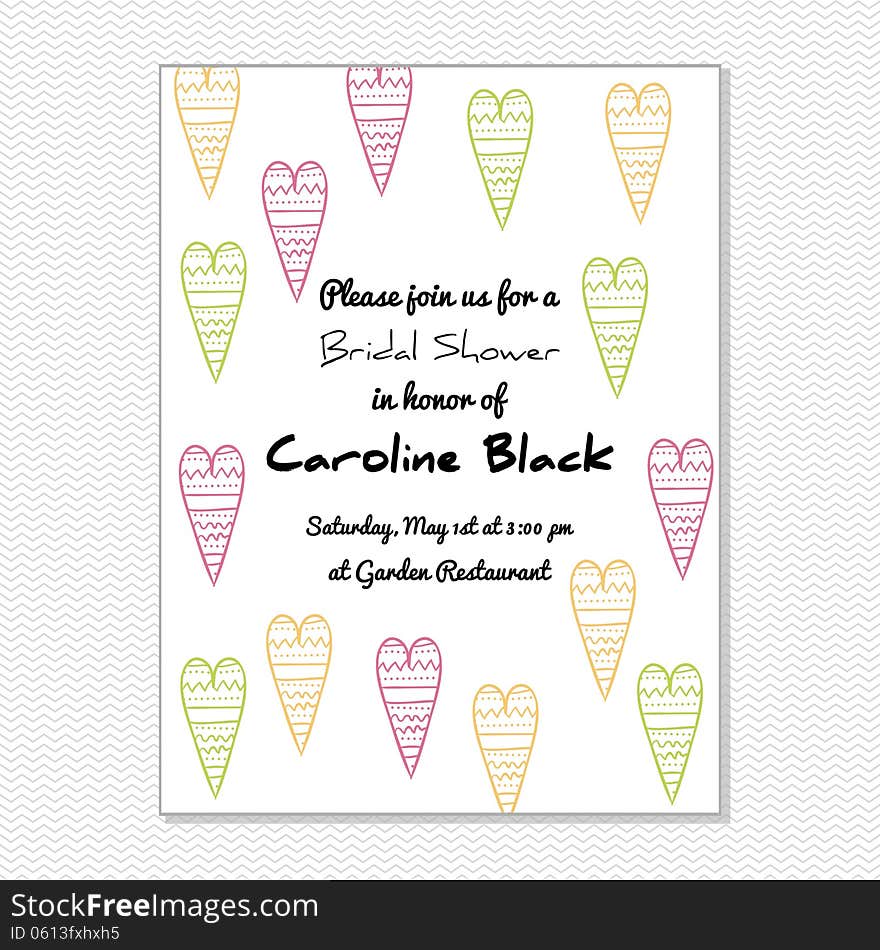 Wedding card or invitation with abstract floral background