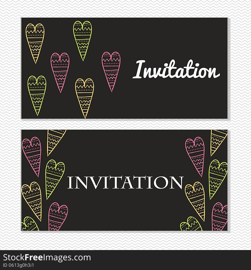 Fresh background with hearts for invitation