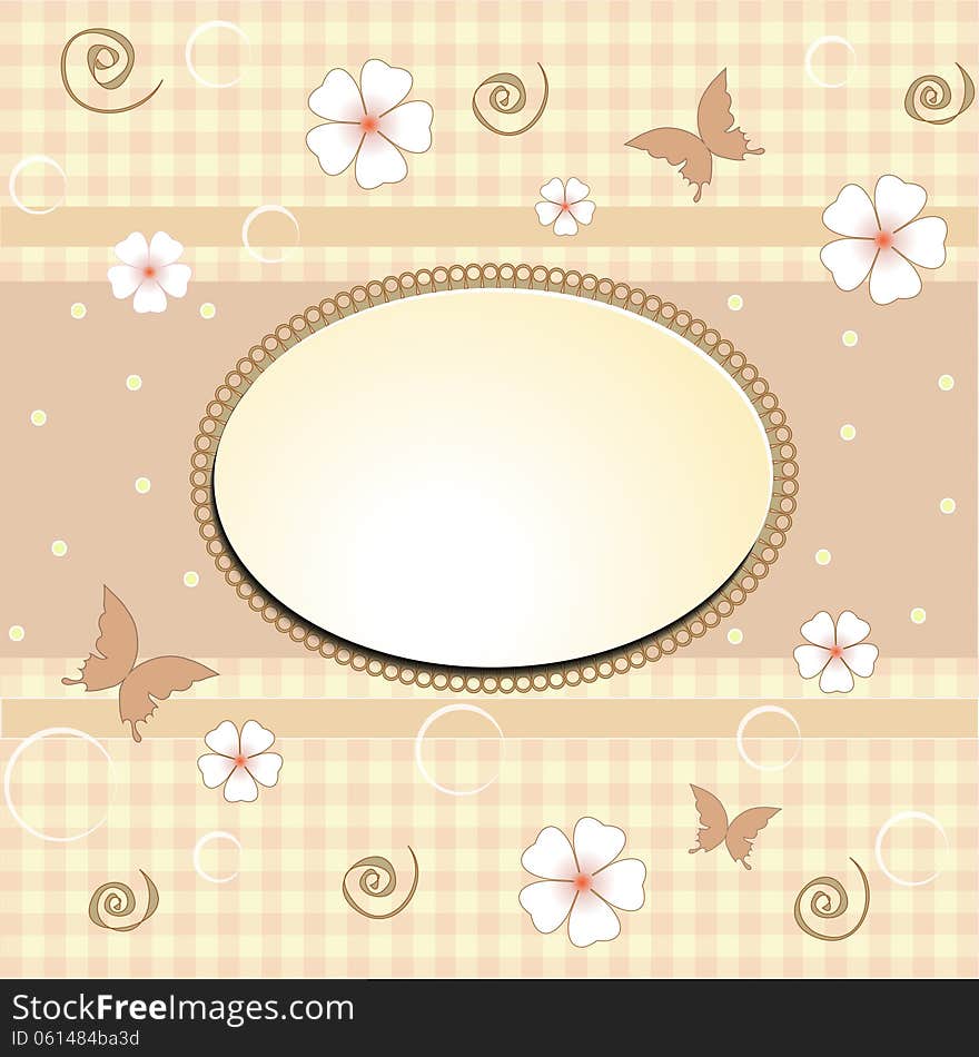 Butterfly flowers and patterns on pastel background in cell. Butterfly flowers and patterns on pastel background in cell