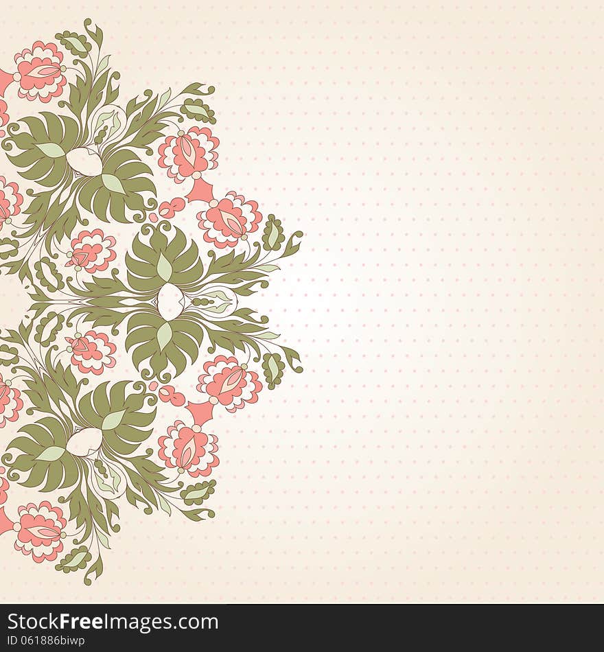 Beautiful invitation card with vintage floral elements. Beautiful invitation card with vintage floral elements