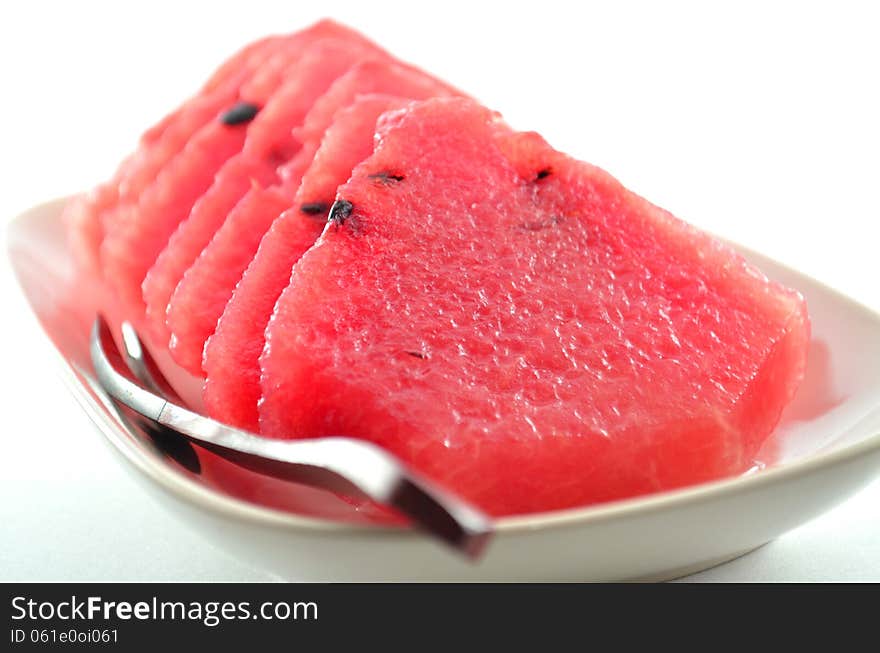 Watermelon cut on white background