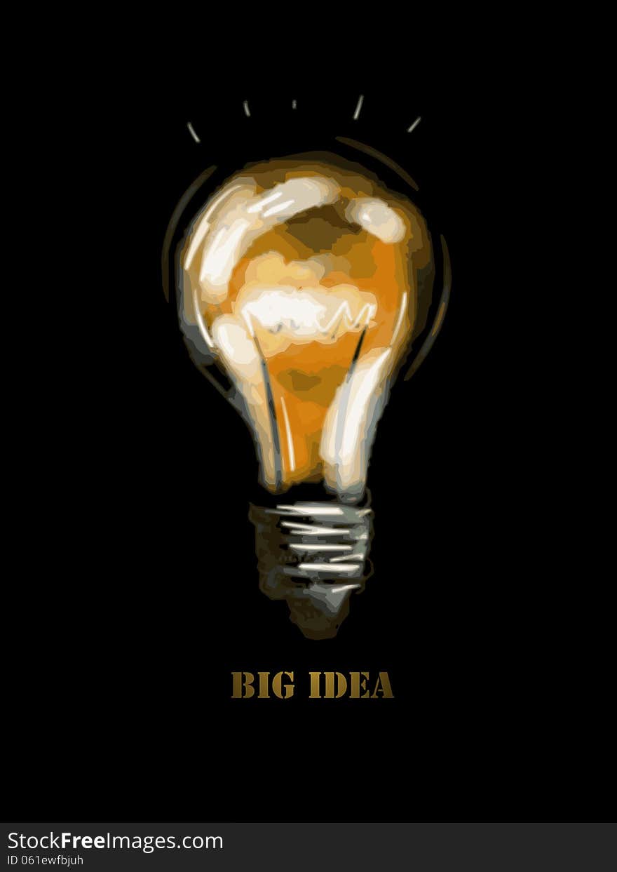 Big idea over black background vector illustration eps8