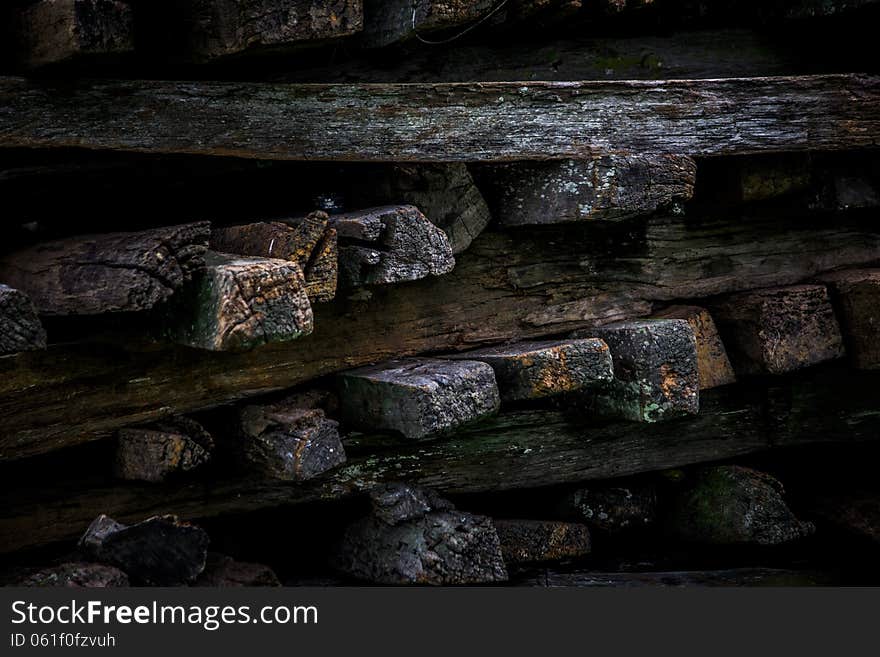 Pieces of old and used woods to burn. Pieces of old and used woods to burn