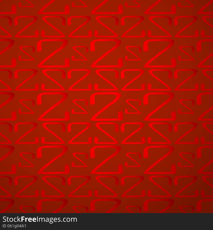 New abstract seamless pattern with shiny letter on red background. New abstract seamless pattern with shiny letter on red background