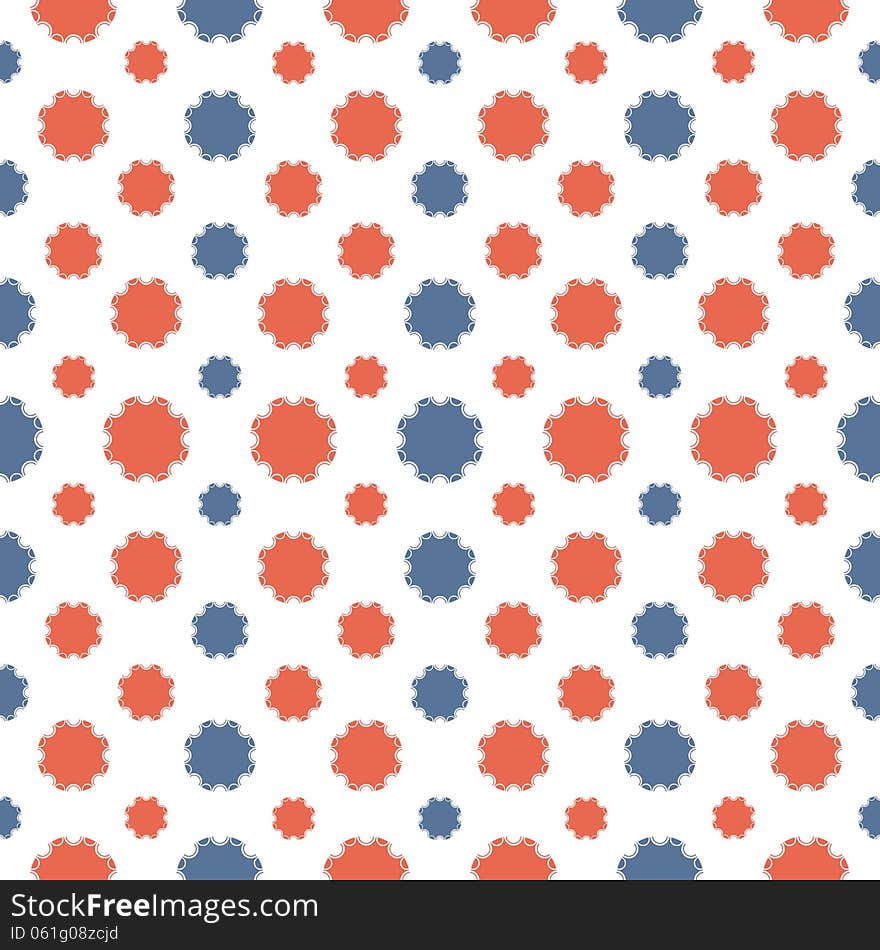 New seamless pattern with blue snowflakes and red flowers. New seamless pattern with blue snowflakes and red flowers