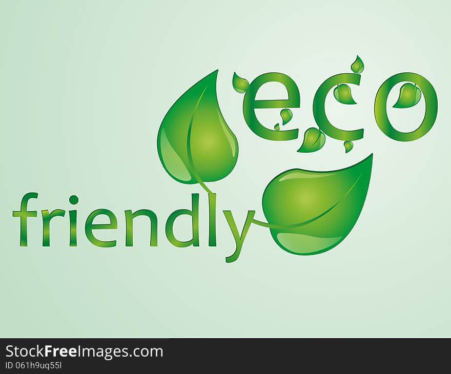 Eco friendly text illustration