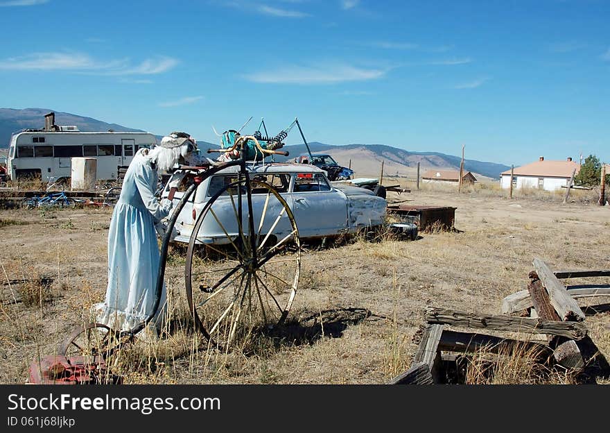 Unrealistic monstrs in the very rural region of Montana ,placed in front of home nerby road. Unrealistic monstrs in the very rural region of Montana ,placed in front of home nerby road