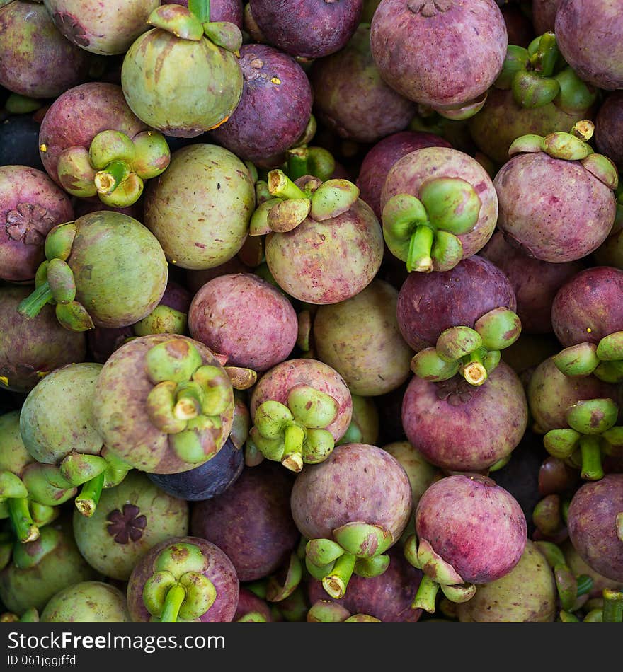 Ripe mangosteens background square image