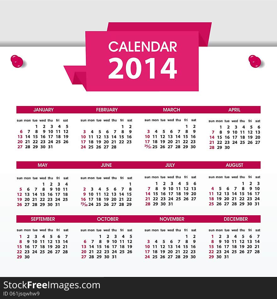 Calendar for 2014