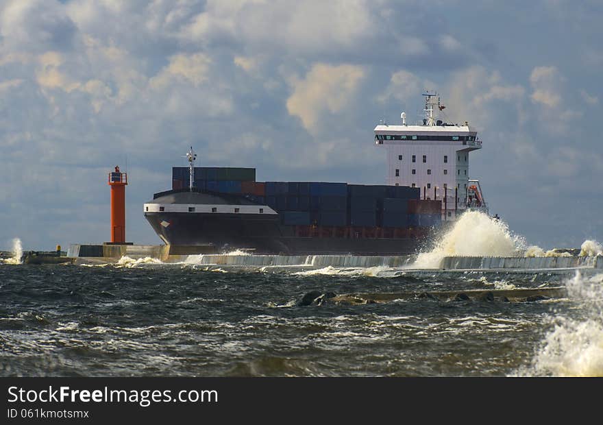 View on sea port of Klaipeda