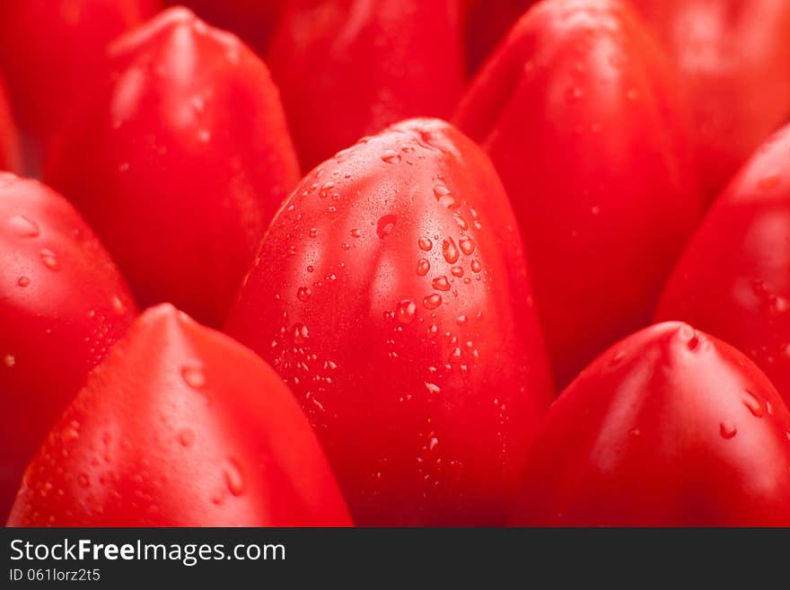 Bell pepper red tile macro closeup drops. Bell pepper red tile macro closeup drops