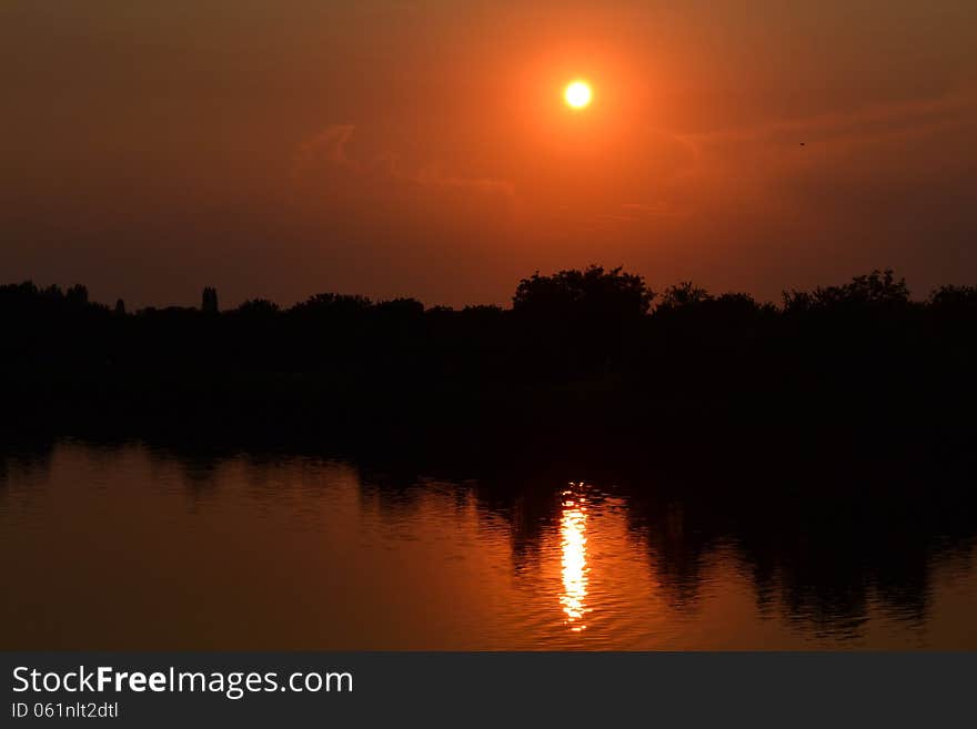 Sunset on the Dnieper