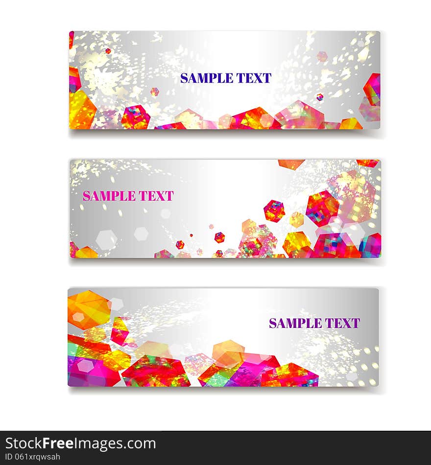 Three Abstract Business Banner Backgrounds