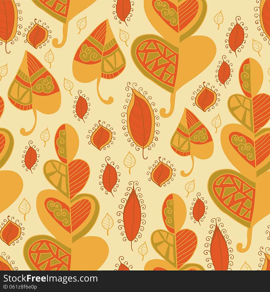 Vector leaf pattern.Leaf background.