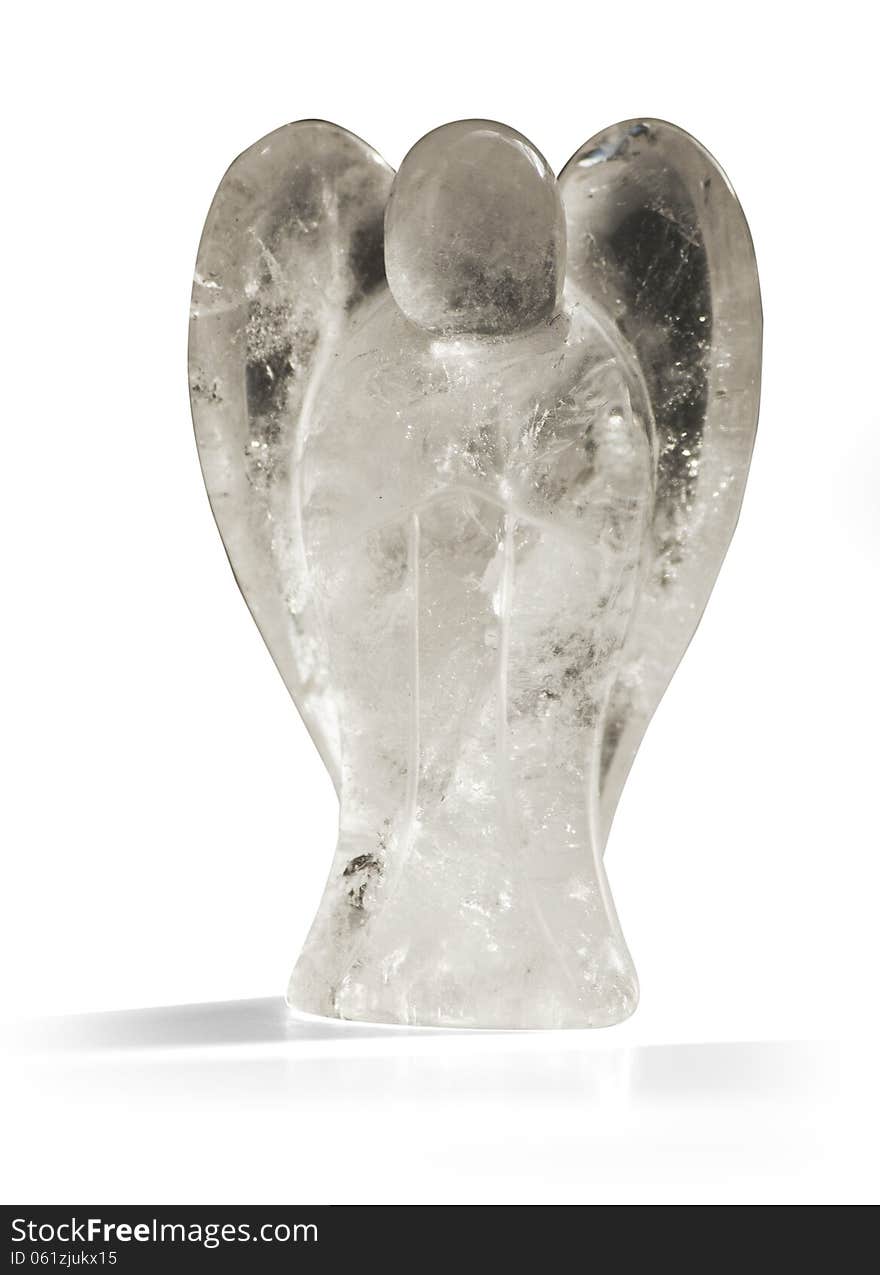 Angel of glass on a white background