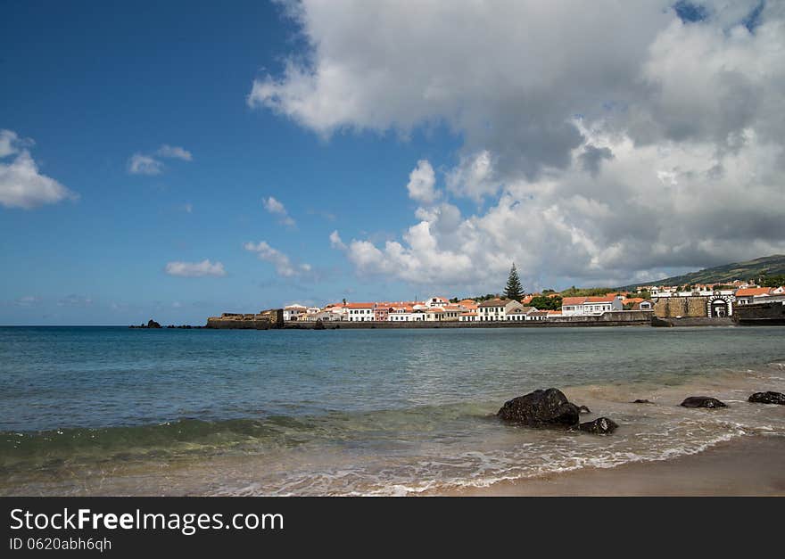 View on a bay of city Horta, Faial