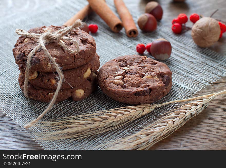 Cookies and nuts on the table