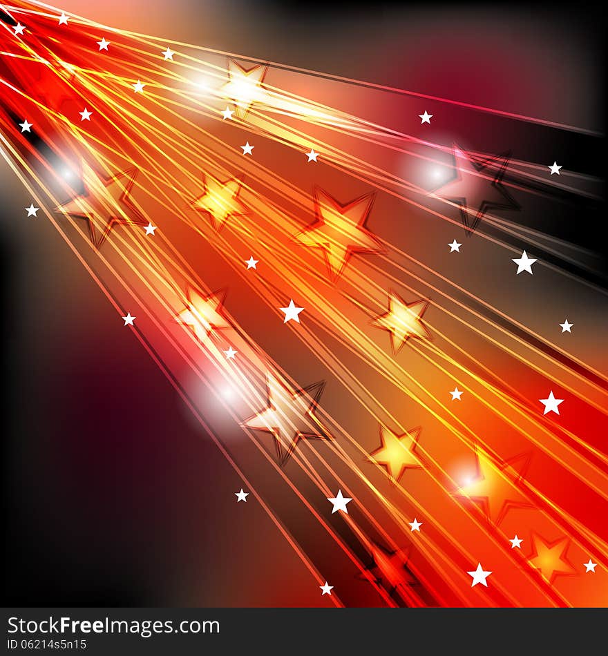 Abstract modern bright background with rays and stars. Abstract modern bright background with rays and stars