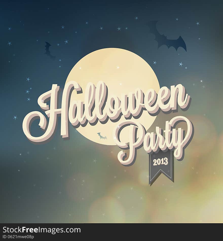 Happy Halloween Typography / colour background in retro / vinta