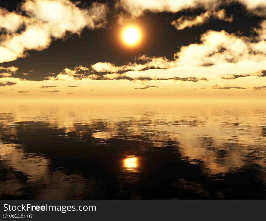 Nature background of sea in sunset. Nature background of sea in sunset